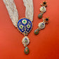 Blue Sheesh Mahal Necklace set - VNN656