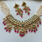 Firoza White Jadau Necklace Set VNN658