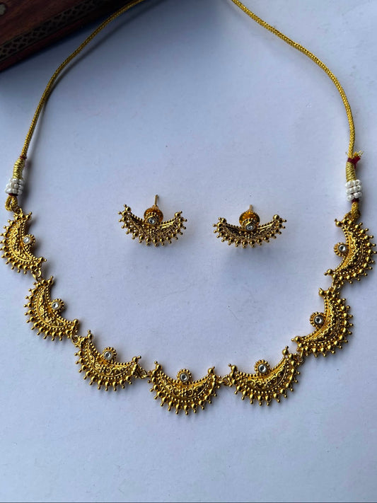 Gold Chandra Haar Set  VNN669