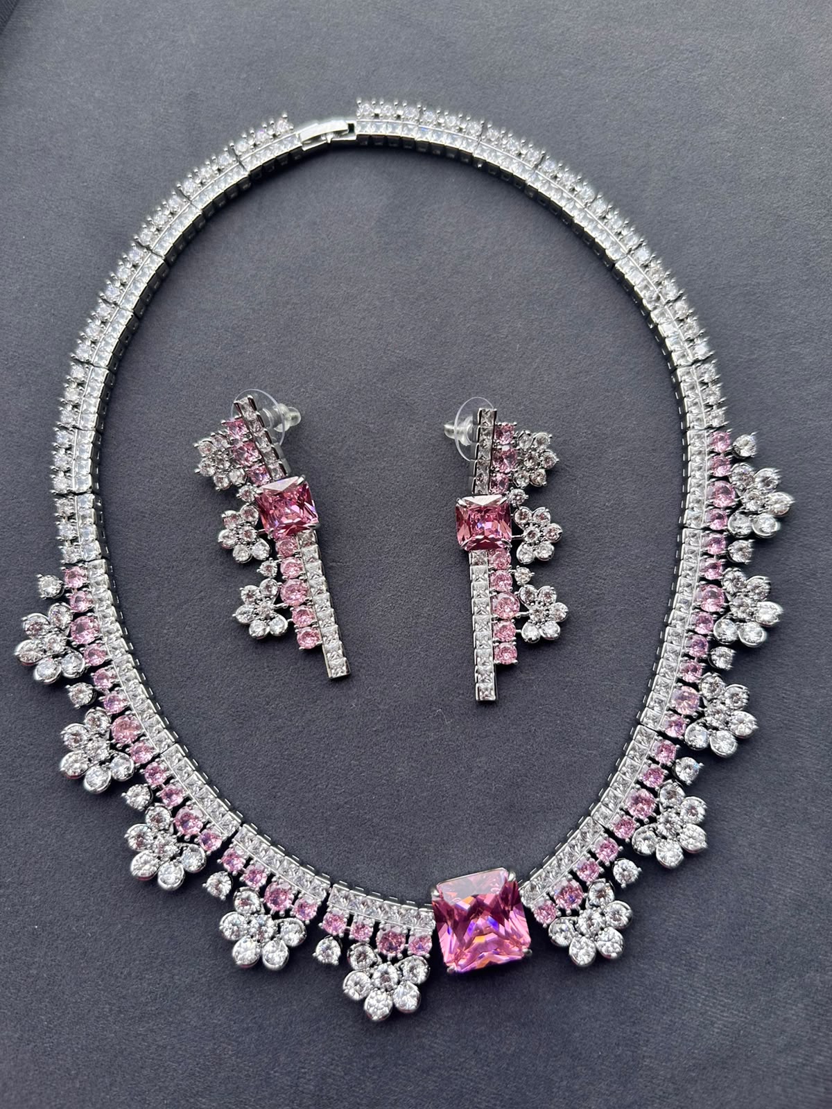 Pink Diamond Necklace Set VNN672