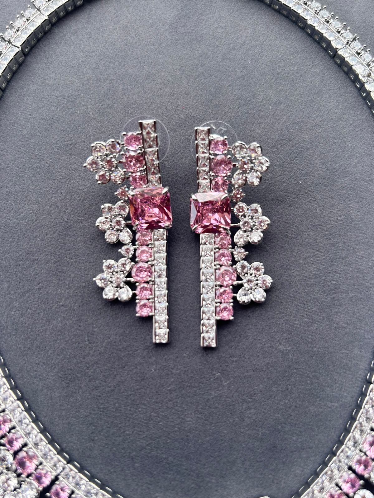 Pink Diamond Necklace Set VNN672