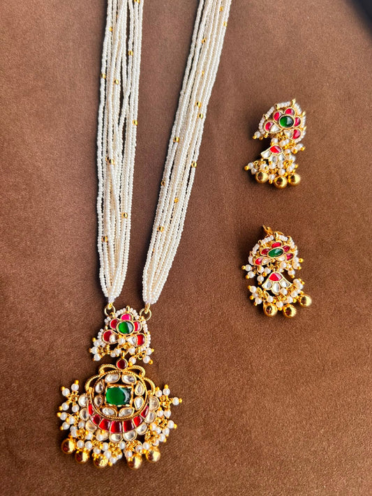 Flower Chand Jadau Pendant Set VNN676