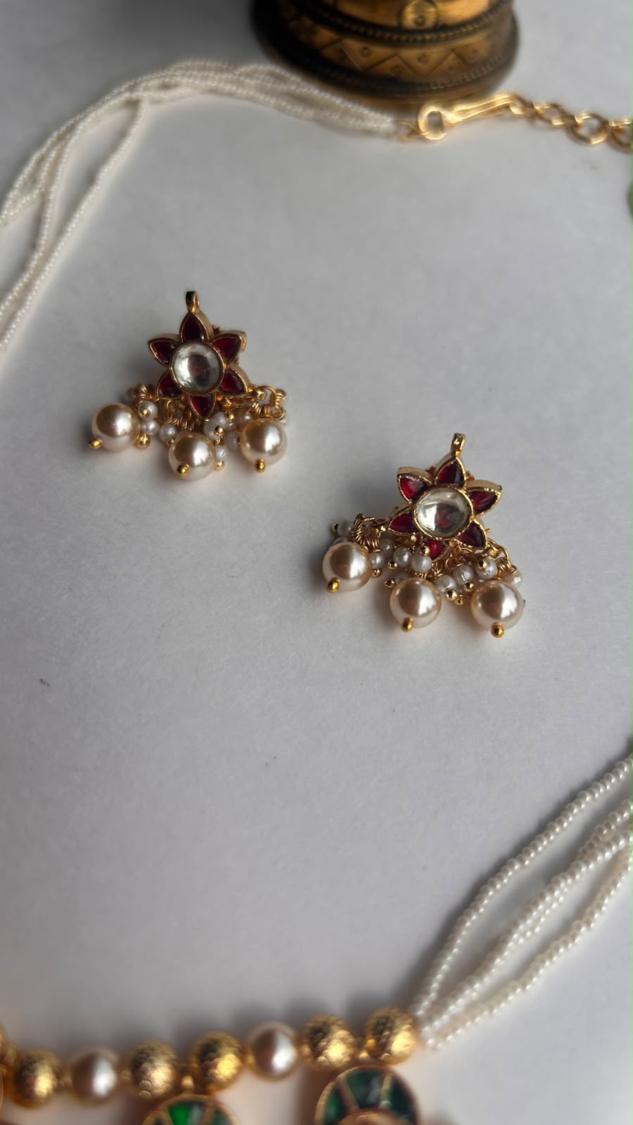 Flower Hanging Necklace Set VNN677