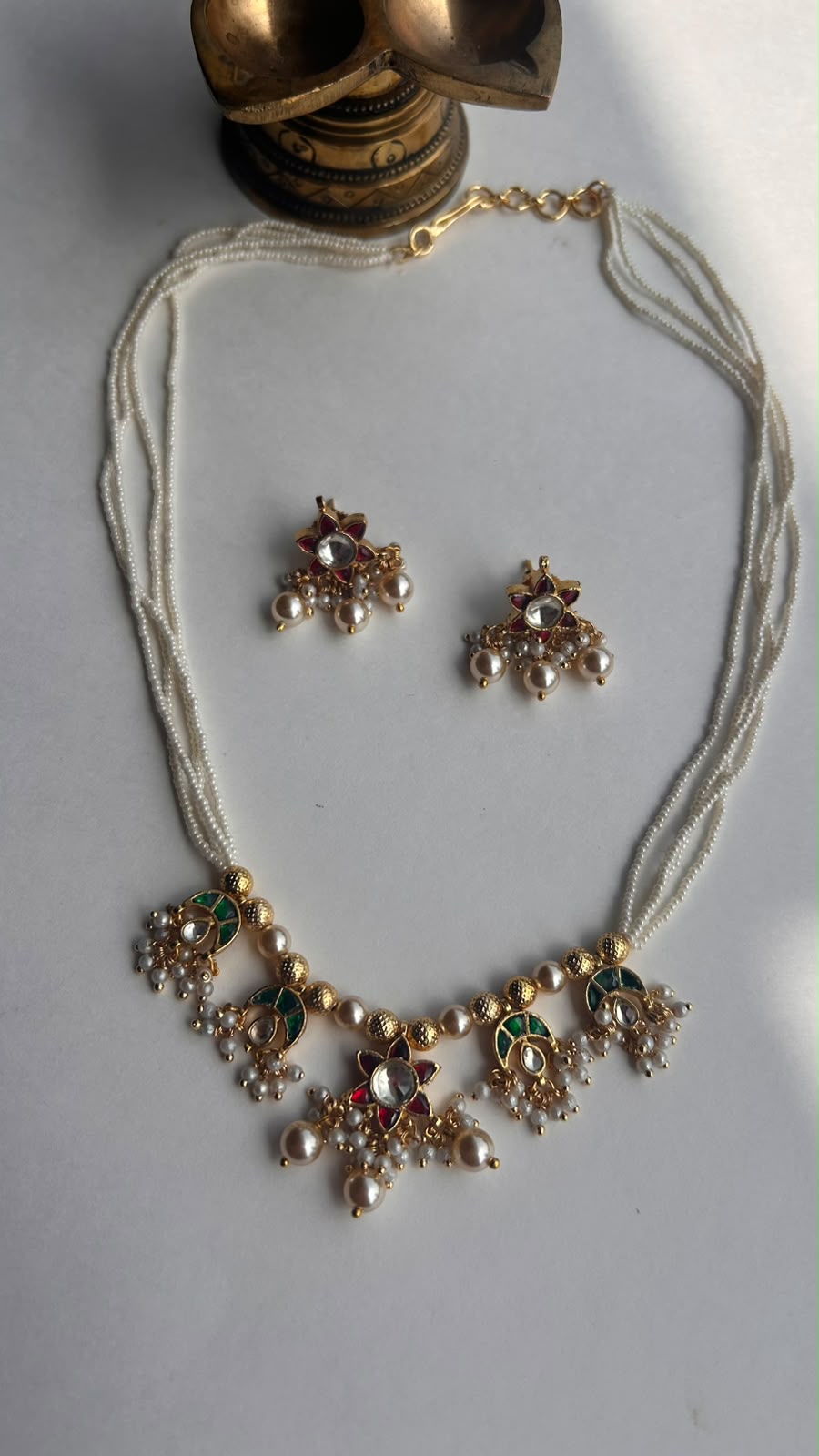 Flower Hanging Necklace Set VNN677
