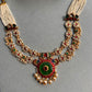Emerald Floral Jadau Necklace Set VNN683