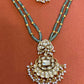 Flower Chand White Jadau Pendant Set VNN686