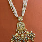 Mayur White Jadau Pendant Set VNN687