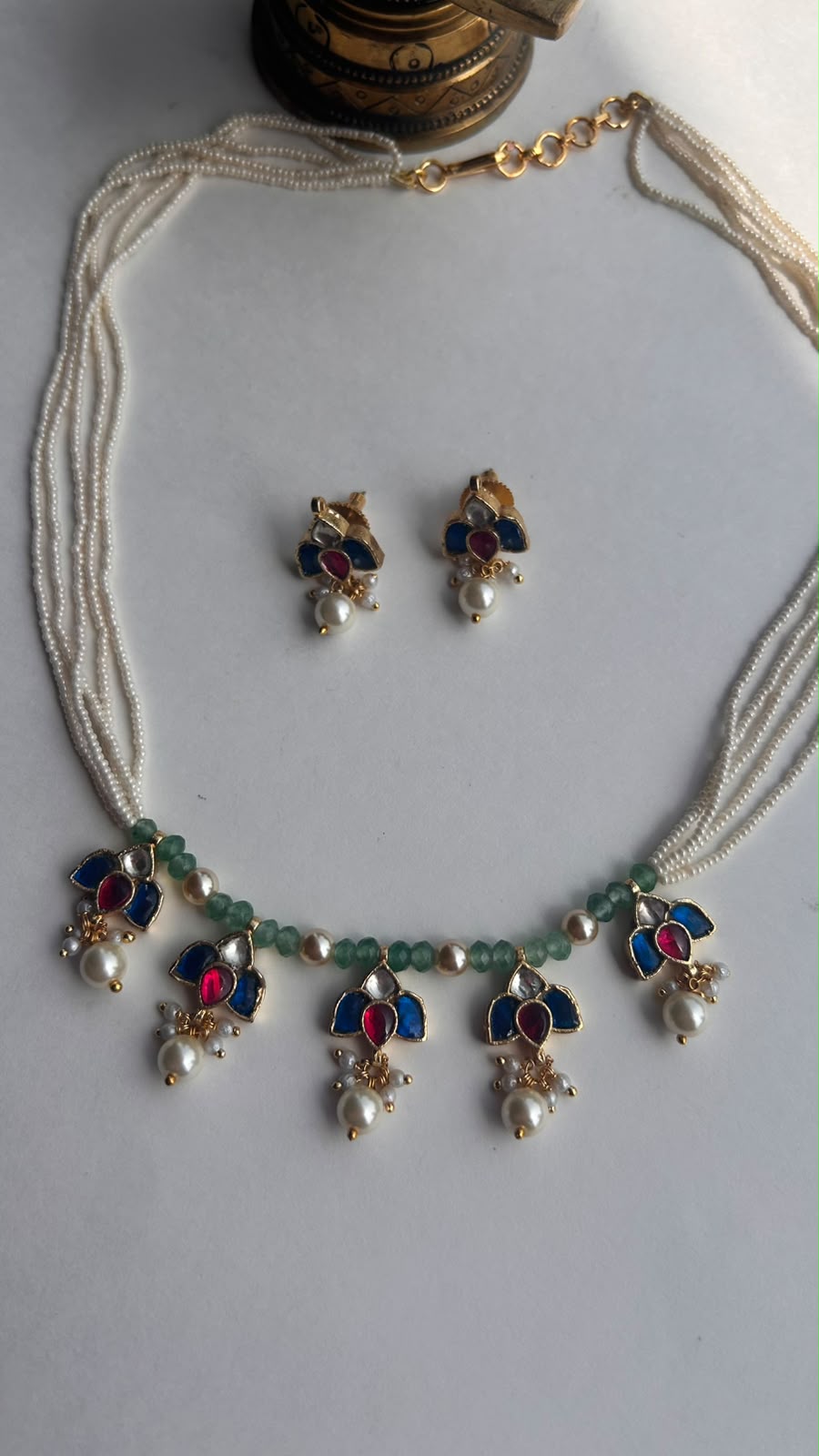 Lotus Hanging Necklace Set VNN688