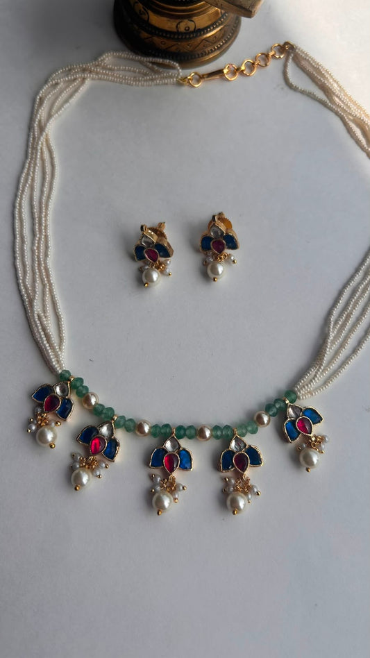 Lotus Hanging Necklace Set VNN688