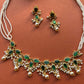 Green Leaf Jadau Necklace Set VNN689
