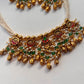 Red Jadau Gold Hanging Necklace Set VNN691