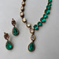 Moissanite Pan Tealgreen V Shape set VNN697