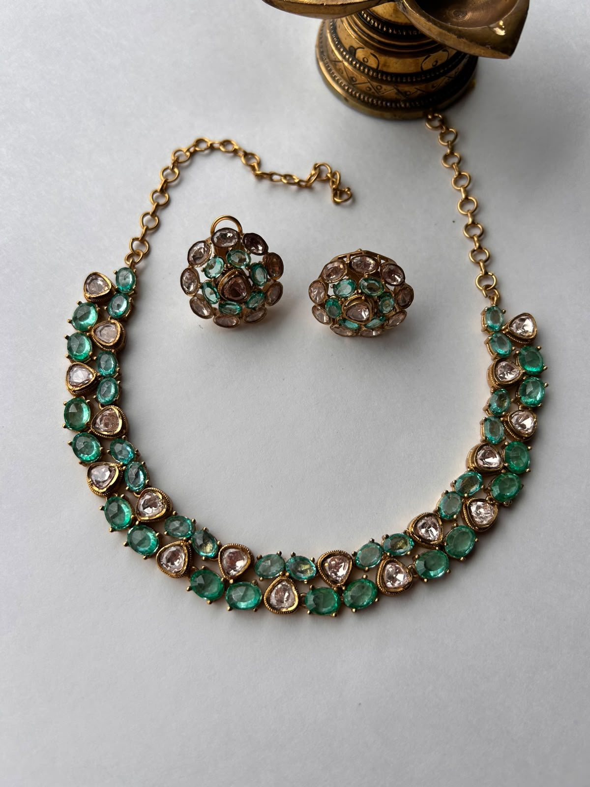 Moissanite Tanzanite Necklace Set VNN698