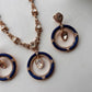 Blue Round Moissanite Pendant Set VNN705
