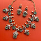 Mint Green & Flower Moissanite Necklace Set VNN708