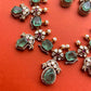 Mint Green & Flower Moissanite Necklace Set VNN708