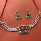 Green Stone Red Takkar Choker Set VNN709