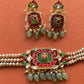 Green Stone Red Takkar Choker Set VNN709