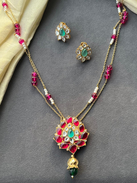 Padmarag Pendant Chain Set VNN713