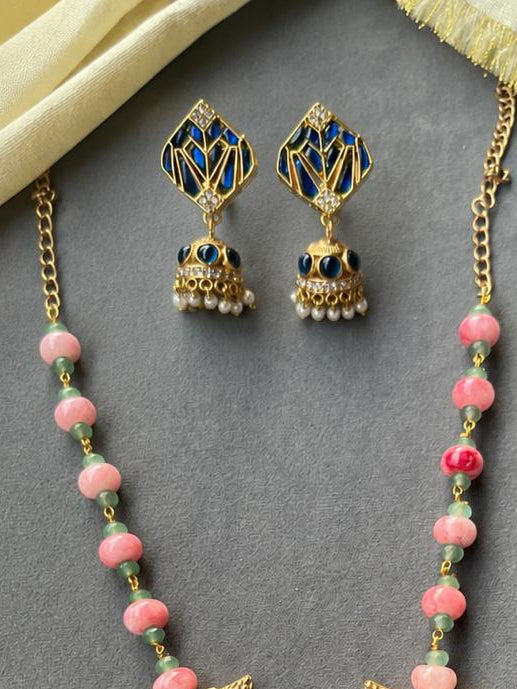 Square Pendant Lotus Mala Set VNN717