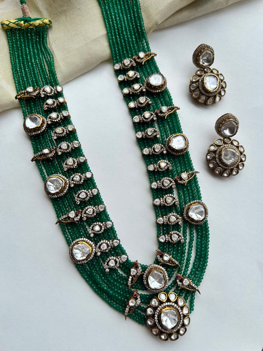 Victorian Polki Green Mala Set VNN720