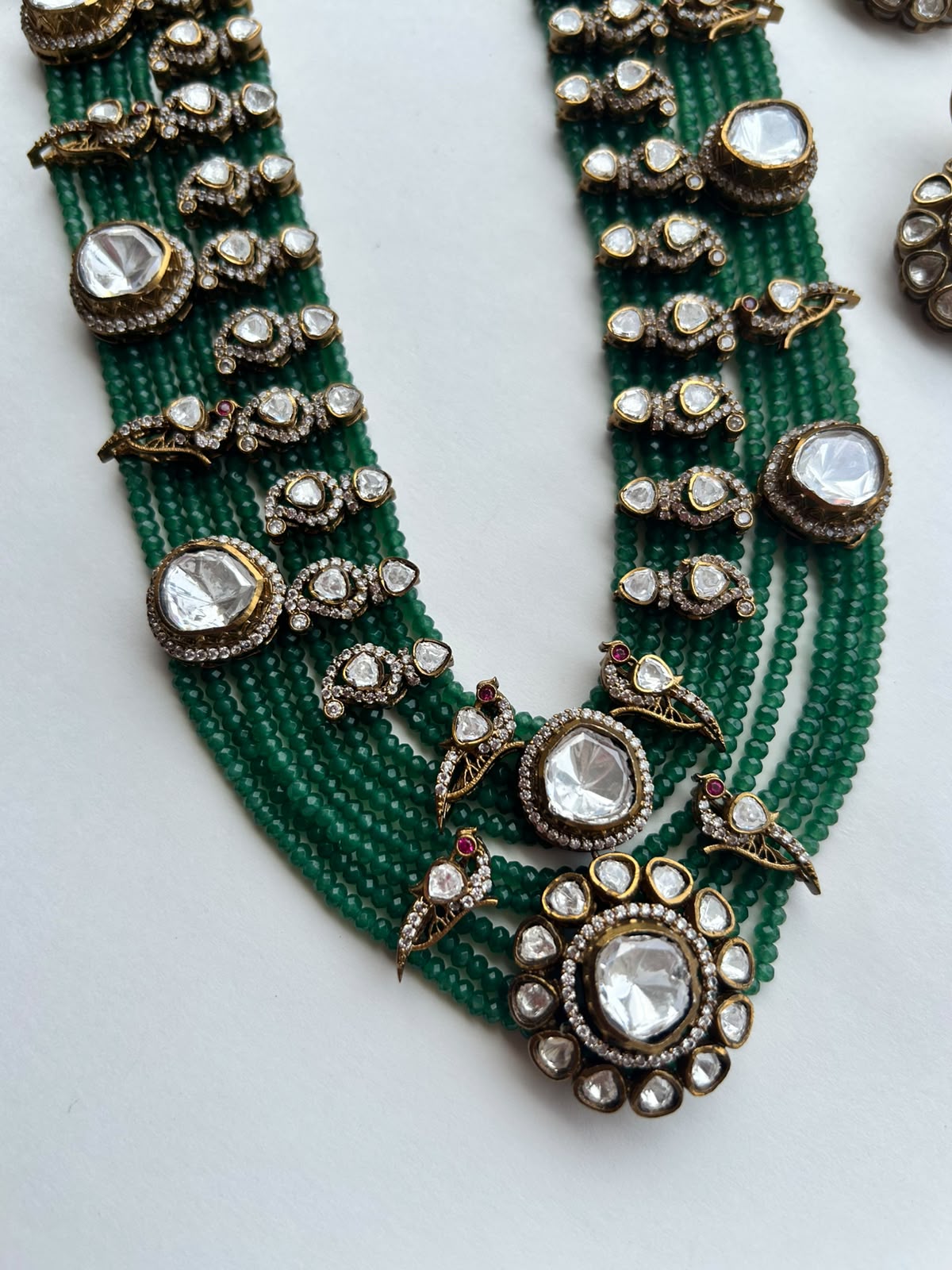 Victorian Polki Green Mala Set VNN720