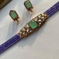 Mint Purple Polki Choker Set VNN722