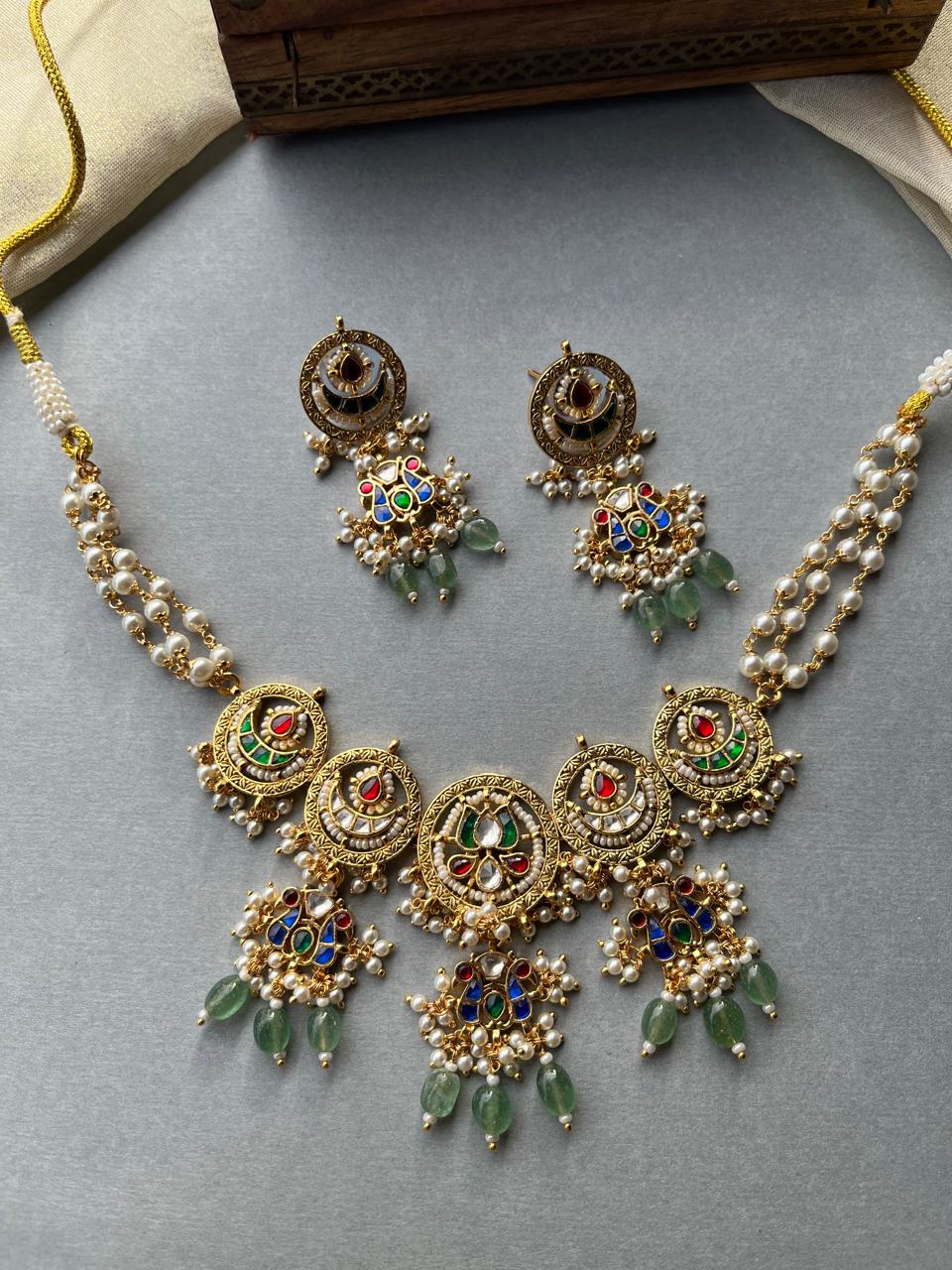 Multi Kamal Mayur Necklace Set VNN733