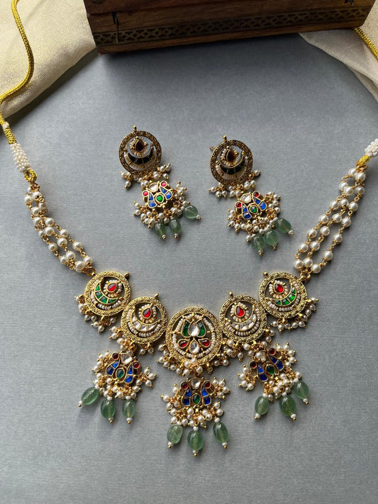 Multi Kamal Mayur Necklace Set VNN733
