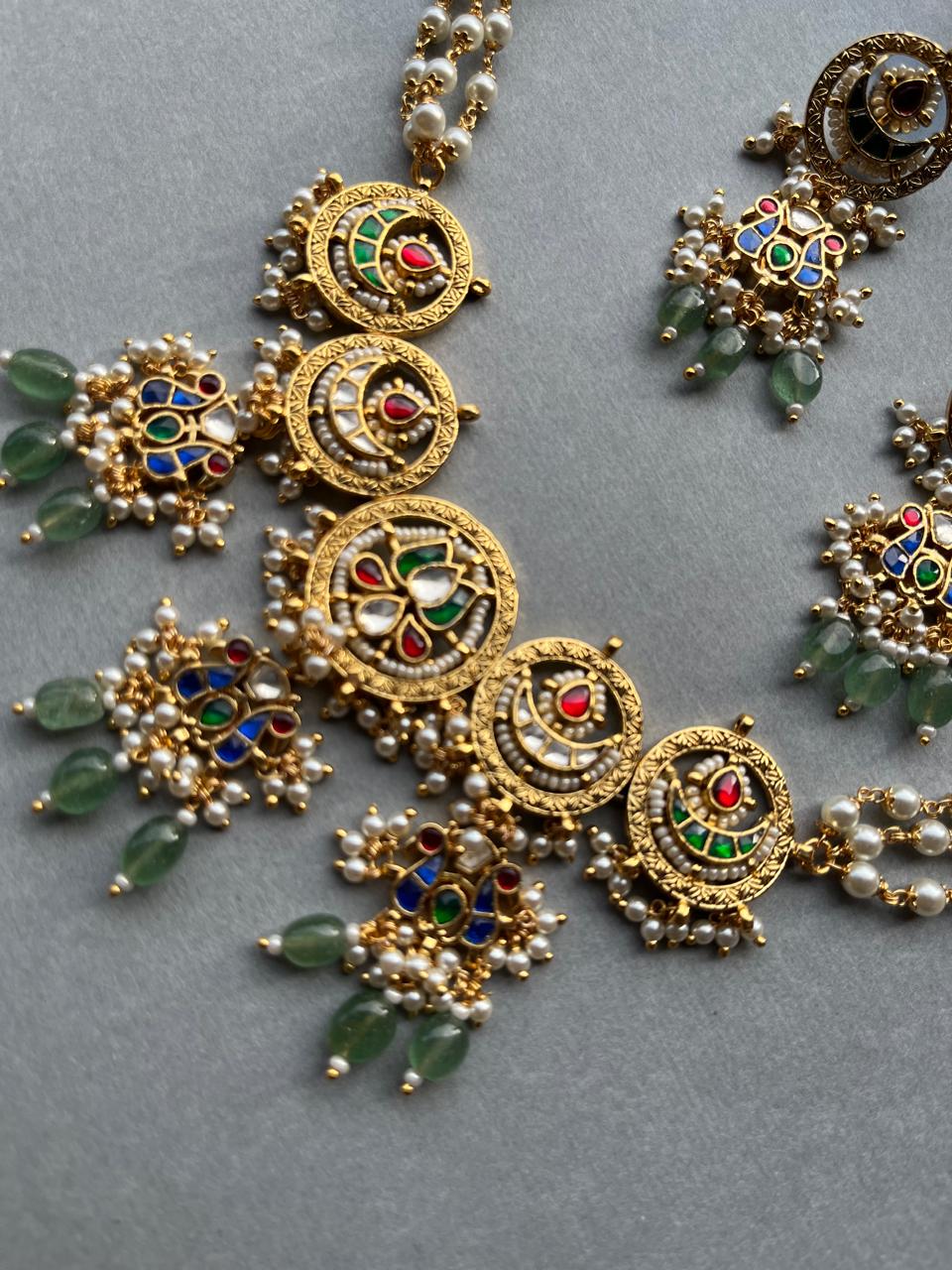 Multi Kamal Mayur Necklace Set VNN733