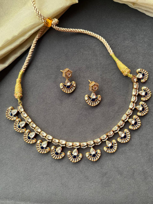 Blue Cresecent Necklace Set VNN741