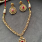 Peacock Ruby Polki Necklace Set VNN743