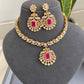 Peacock Ruby Polki Necklace Set VNN743
