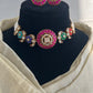 Navratna Flower Polki Choker Set VNN754