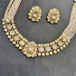 Yellow Polki Round Necklace Set- VNN756