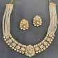 Yellow Polki Round Necklace Set- VNN756