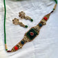 Green Carving Stone Vrunda Choker Set VNN759
