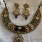 Purple Carving Stone Vrunda Necklace  Set VNN760