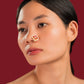 Maroon White Beads Nose Ring -VNNR014