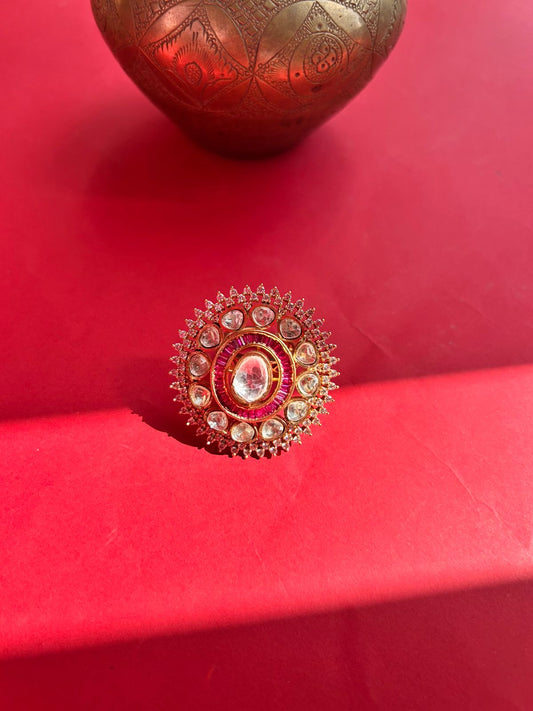 Big Size Rubi Polki Ring VNR025