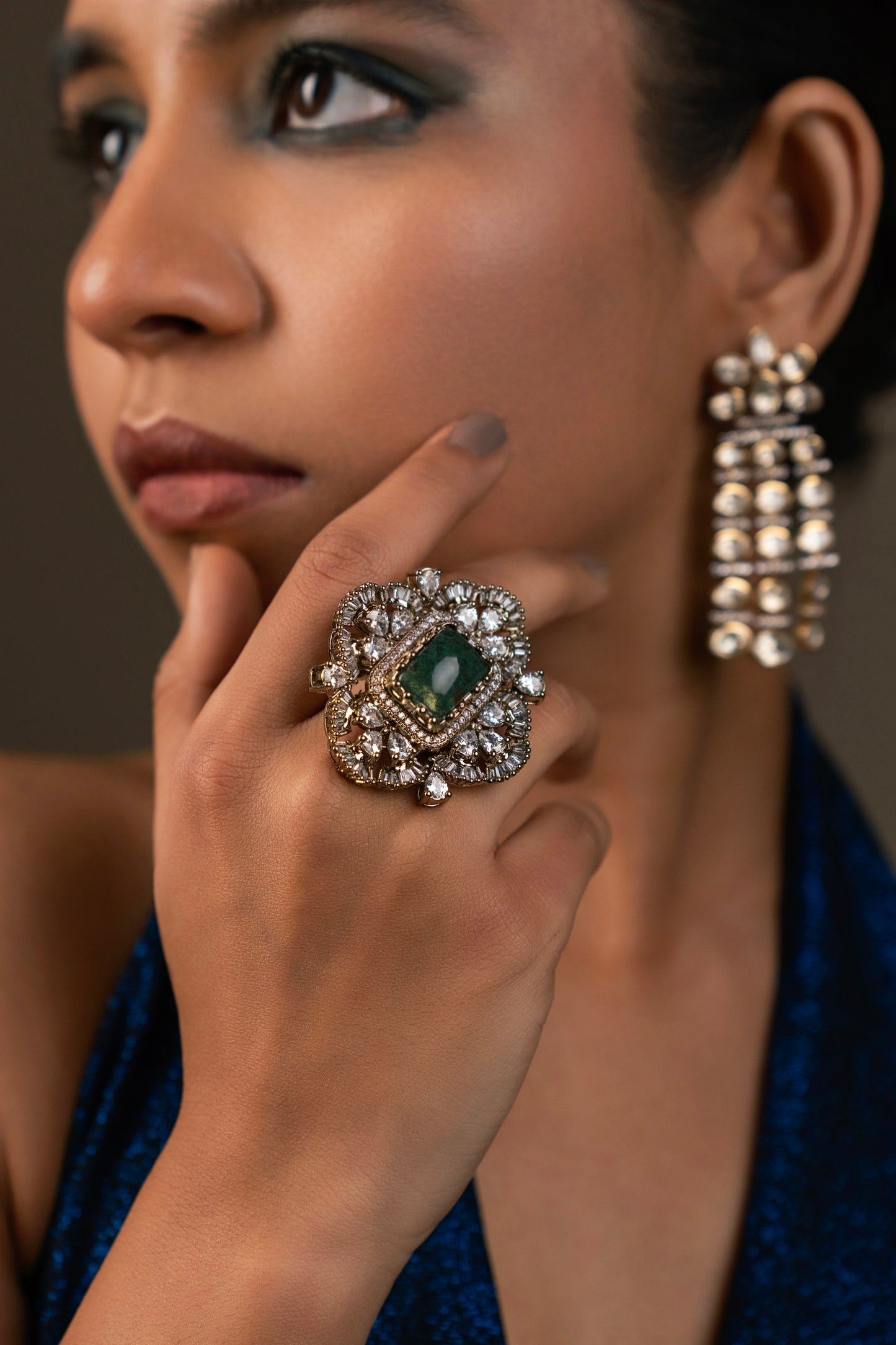 Vintage Green Stone Ring VNR072