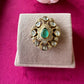 Gold Plated Emerald Stone Ring VNR102