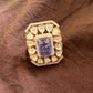 Purple Square Polki Diamond Ring VNR103