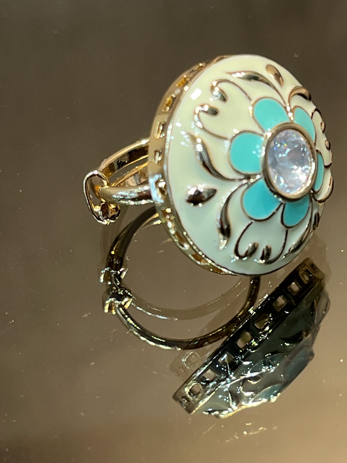 Meenakari Polki Ring VNR119