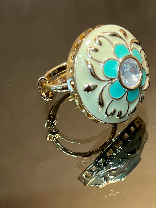 Meenakari Polki Ring VNR119