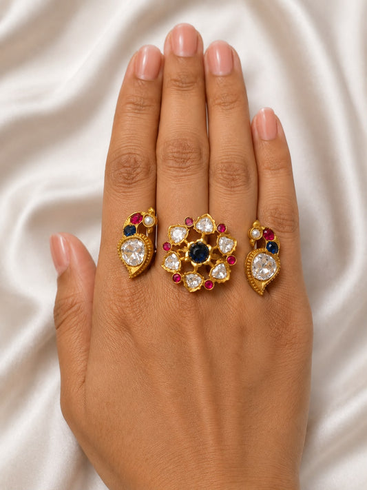 Double Fingers Polki Ring VNR120