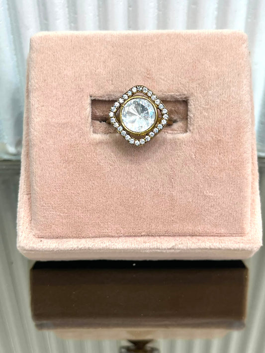 Victorian Square Polki Ring VNR123