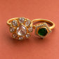 Double Finger Green Stone Ring VNR144