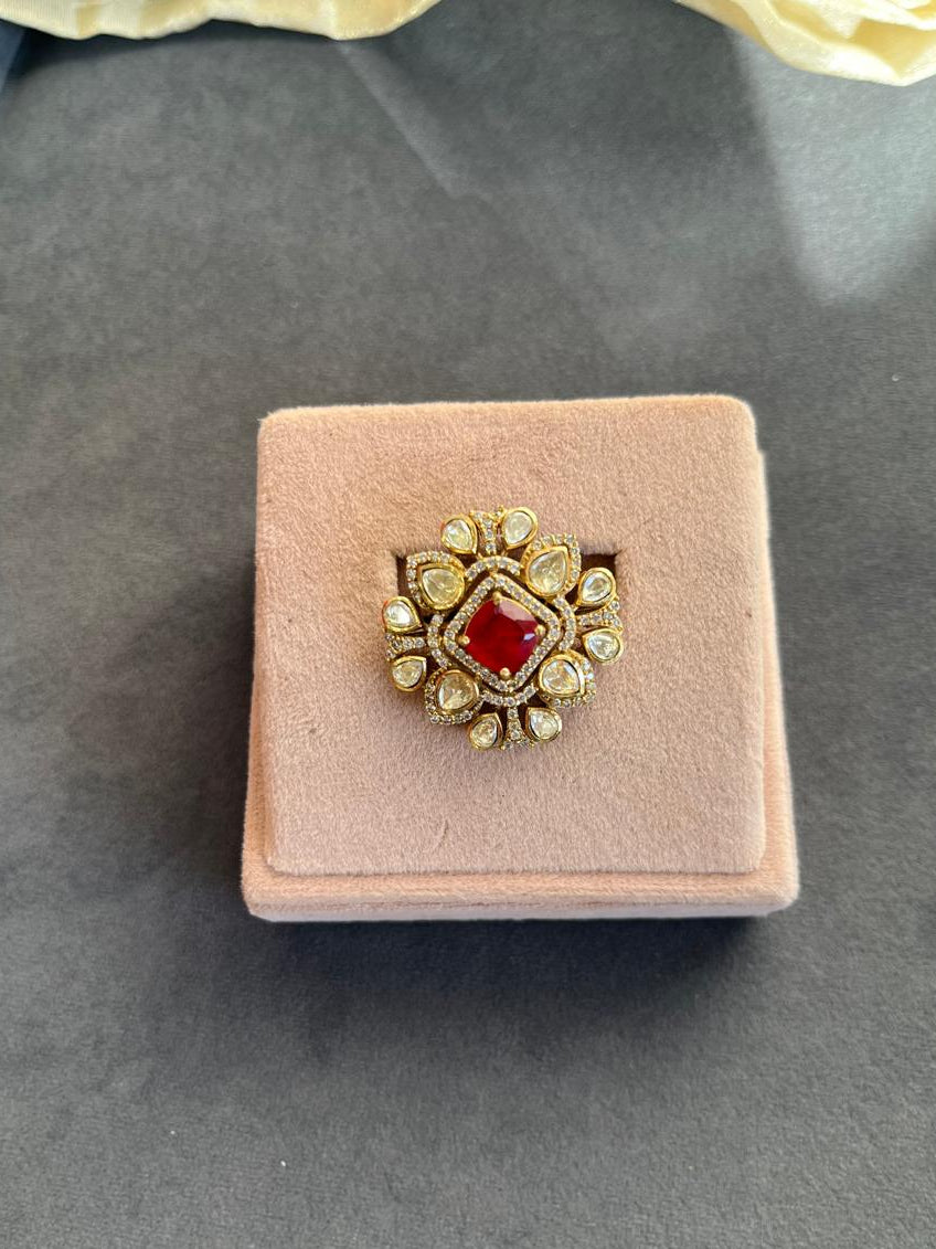 Royal Red Polki Ring VNR148