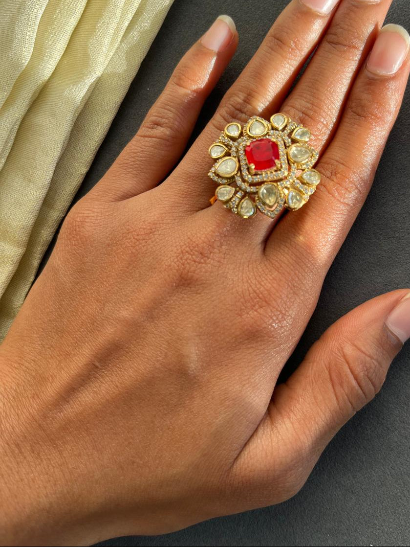 Royal Red Polki Ring VNR148
